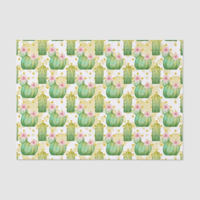 Papier Mousseline Motif de cactus sauvages tissu de la fête de l'aqu (Recto)