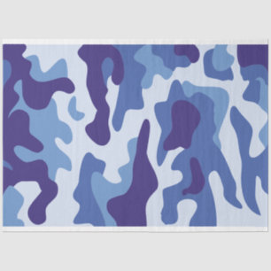 Papier Mousseline Motif de camouflage bleu
