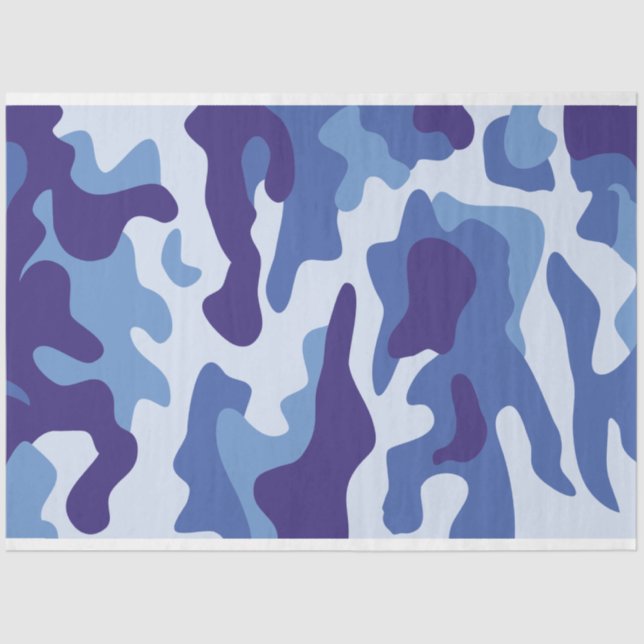 Papier Mousseline Motif de camouflage bleu (Recto)