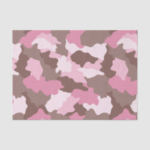Papier Mousseline Motif de Camouflage de fillette rose