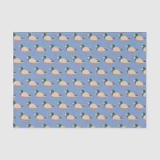 Papier Mousseline Motif de canard sur bleu