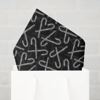 Papier Mousseline Motif de canne à bonbons noir et blanc Gothmas