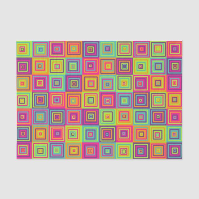 Papier Mousseline Motif de Carrés (Recto)