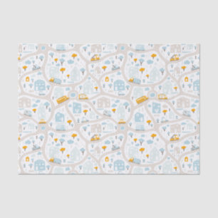 Papier Mousseline Motif de carte de quartier de Cute Pastel