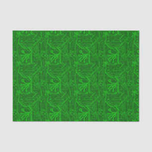 Papier Mousseline Motif de carte électronique de vert