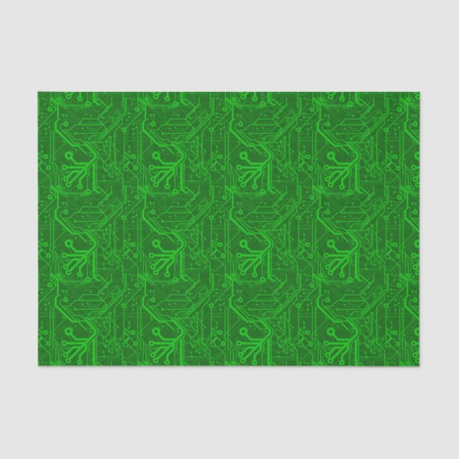 Papier Mousseline Motif de carte électronique de vert (Recto)
