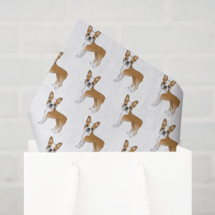 Papier Mousseline Motif De Cartoon De Chien Faune Et White Boston Te