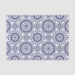 Papier Mousseline Motif de cercle bleu marine blanc