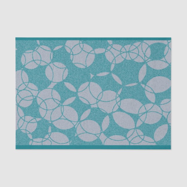 Papier Mousseline Motif de cercles sarcelle abstraits (Recto)