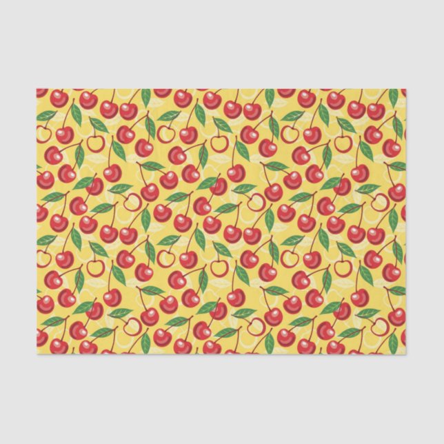 Papier Mousseline Motif de cerise (Recto)