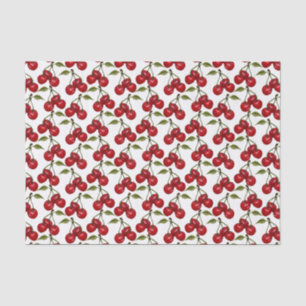 Papier Mousseline motif de cerise carrelé mignon