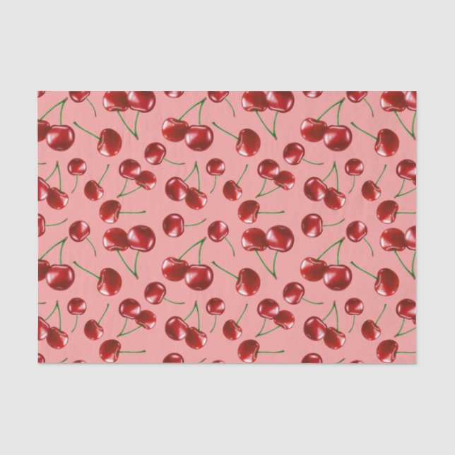 Papier Mousseline Motif de cerise douce (Recto)