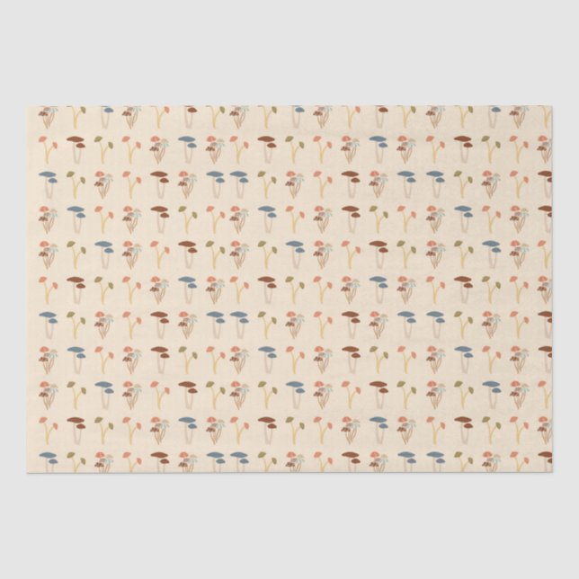 Papier Mousseline Motif de champignons (Recto)