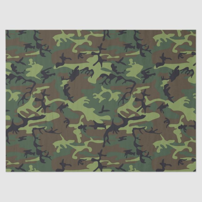 PAPIER MOUSSELINE MOTIF DE CHASSE CAMOFLAGE (Recto)
