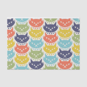 Papier Mousseline Motif de chat atomique moderne du milieu du siècle