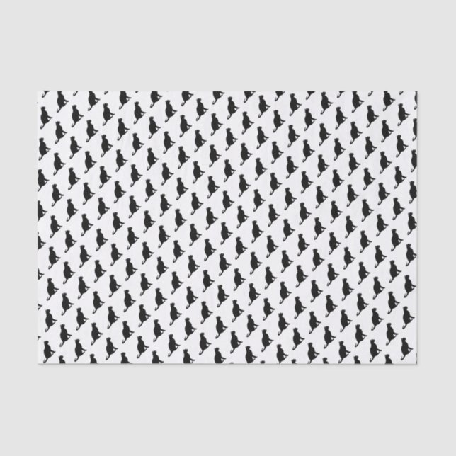 Papier Mousseline Motif de chat noir (Recto)