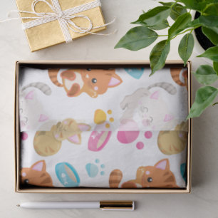 Papier Mousseline Motif De Chats, Chats Mignons, Kitty, Chatons, Paw