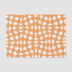 Papier Mousseline Motif de chèques orange rétro Abstrait moderne