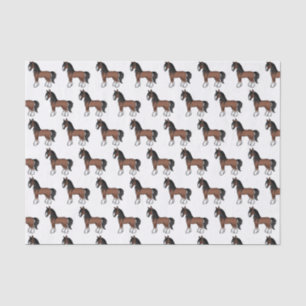 Papier Mousseline Motif de cheval Shire Clydesdale Vanner Tsigane Br
