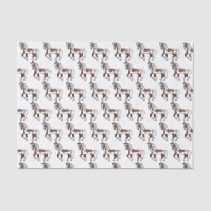 Papier Mousseline Motif de cheval trottant de dessin animé Pinto Bru