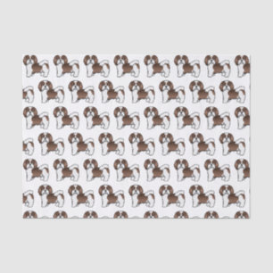 Papier Mousseline Motif de chien de dessin animé Havanais au chocola