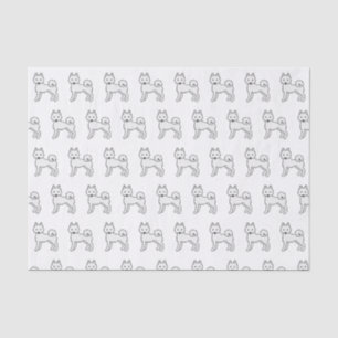 Papier Mousseline Motif de chien de dessin animé mignon Klee Kai ala