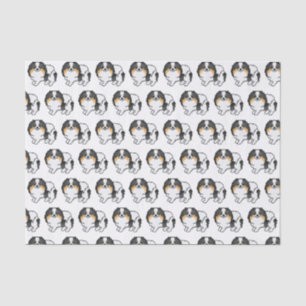 Papier Mousseline Motif de chien de dessin animé mignon Pomeranian T