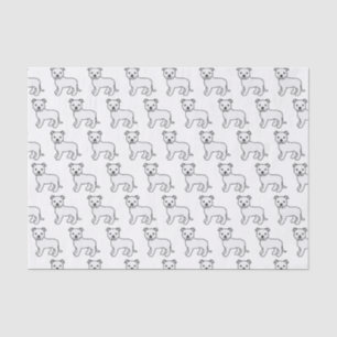 Papier Mousseline Motif de chien de dessin animé mignon Staffie angl