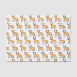 Papier Mousseline Motif de chien de dessin animé mignon Staffie Fauv