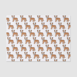 Papier Mousseline Motif de chien de dessin animé mignon Staffie roug