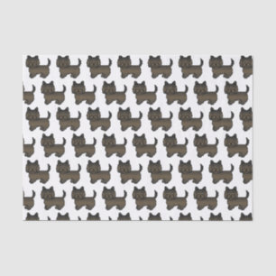 Papier Mousseline Motif de chien de dessin animé Terrier Cairn Bring