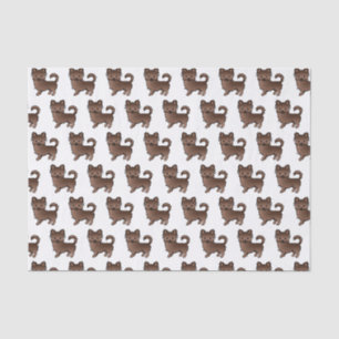 Papier Mousseline Motif de chien mignon Chihuahua à long manteau de