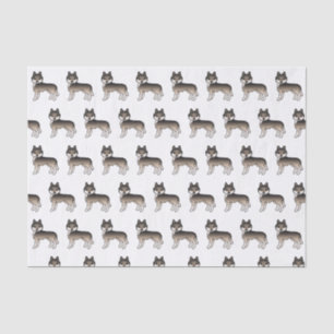 Papier Mousseline Motif de chien mignon Husky Sibérien Gris Loup Som