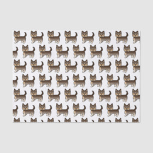 Papier Mousseline Motif de chien mignon Yorkshire Terrier au chocola