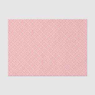 Papier Mousseline Motif de clé grecque corail
