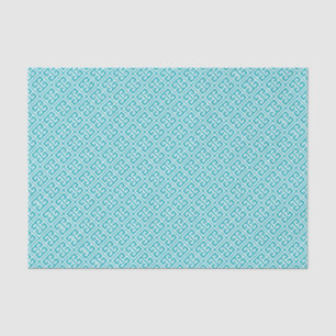 Papier Mousseline Motif de clé grecque Turquoise Peacock