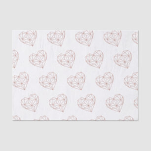 Papier Mousseline Motif de coeur géométrique Rose tendance Gold Foil