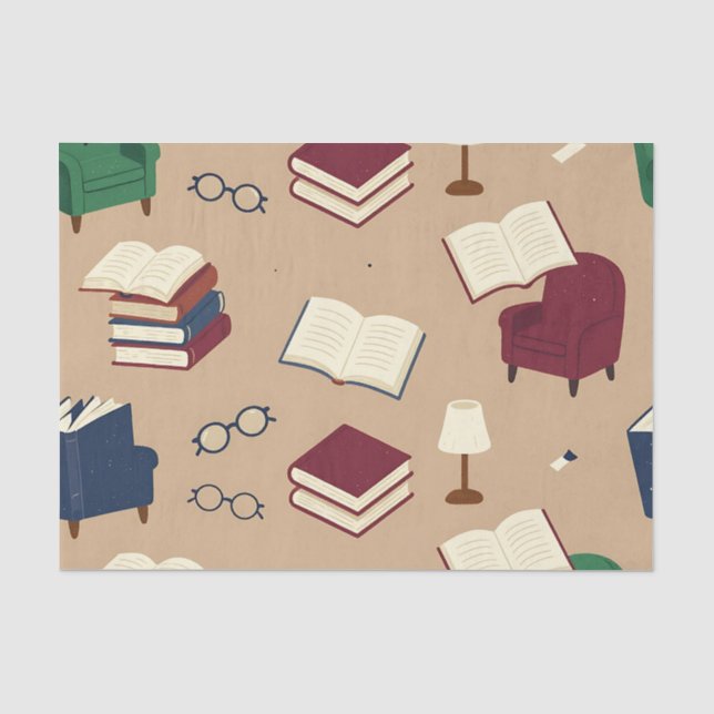 Papier Mousseline Motif de coin de lecture confortable (Recto)