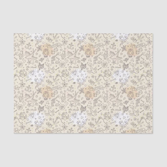 Papier Mousseline Motif de concept de tatouage (Recto)