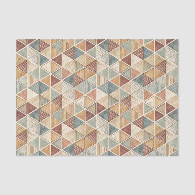Papier Mousseline Motif de conception de triangle géométrique abstra (Recto)