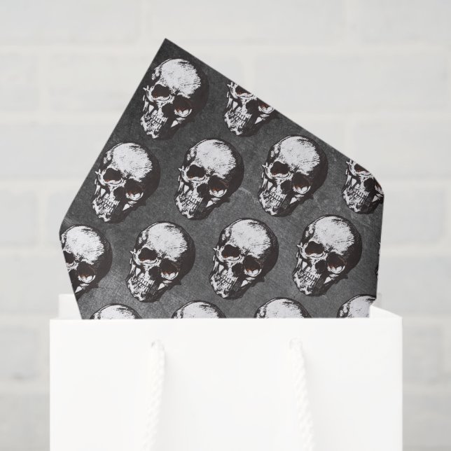 Papier Mousseline Motif de crâne Halloween (Sac cadeau)