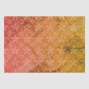 Papier Mousseline Motif de croquis vintage Starfish Seashell
