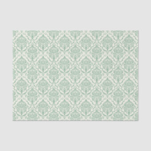Papier Mousseline Motif de Damas vert pâle