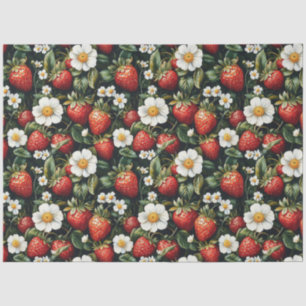 Papier Mousseline Motif de découpage des fraises et des fleurs