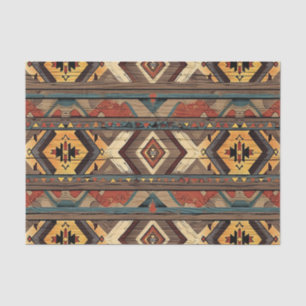 Papier Mousseline Motif de découpage en bois Aztec Faux