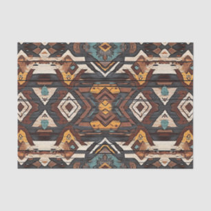Papier Mousseline Motif de découpage en bois Aztec Faux