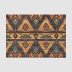 Papier Mousseline Motif de découpage en bois Aztec Faux
