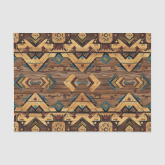 Papier Mousseline Motif de découpage en bois Aztec Faux