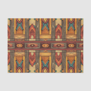 Papier Mousseline Motif de découpage en bois Aztec Faux
