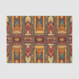 Papier Mousseline Motif de découpage en bois Aztec Faux